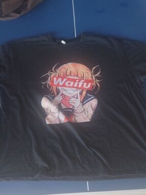Anime Himiko Toga Authentic Vintage 2XL Black 'Waifu' Graphic T-Shirt